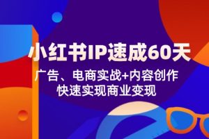 小红书IP速成60天:广告、电商实战+内容创作,快速实现商业变现