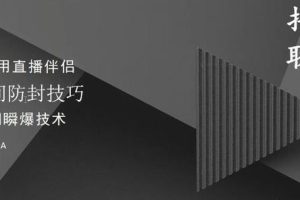 抖商抖音课程：破直播间不适宜+0粉无人直播+直播间防封技巧+瞬爆技术