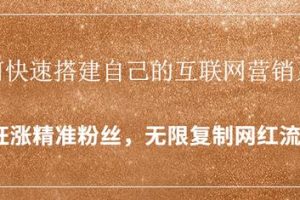 如何快速搭建自己的互联网营销系统，疯狂涨精准粉丝，无限复制网红流量