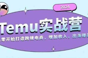 2024Temu出海赚美金实战营，从零开始打造跨境电商增加收入（124G）