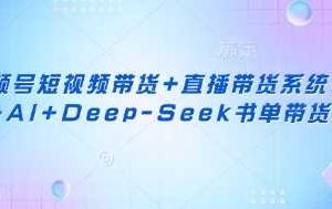 视频号短视频带货+直播带货系统课+AI+Deep-Seek书单带货