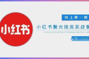 小红书聚光陪跑第一期，教你从0到1玩转小红书聚光投流，搭建小红书付费投流团队，更快的见到效果