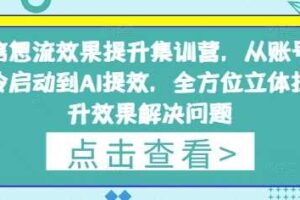 信息流效果提升集训营，从账号冷启动到AI提效，全方位立体提升效果解决问题
