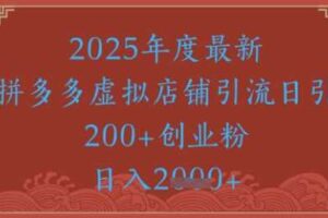绝密引流秘籍，拼多多虚拟店铺引流，日引500+