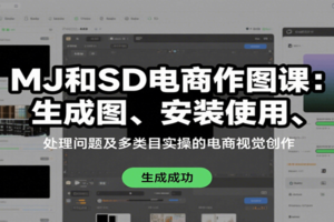 MJ和SD电商作图课：生成图、安装使用、处理问题及多类目实操的电商视觉创作