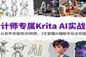 设计师专属Krita AI实战课：从软件安装到3D转换，3天掌握AI辅助手绘全技能