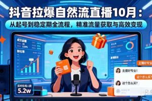 (16339期)抖音拉爆自然流直播10月:从起号到稳定期全流程,精准流量获取与高效变现