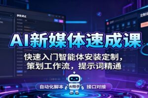 AI新媒体速成课:快速入门智能体安装定制,策划工作流,提示词精通