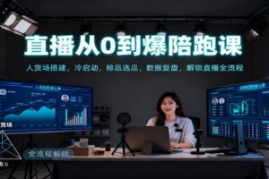 直播从0到爆陪跑课:人货场搭建,冷启动,排品选品,数据复盘,解锁直播全流程