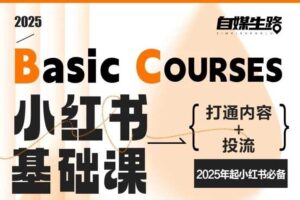 自媒生路小红书基础课,打通内容+投流,2025年起小红书必备