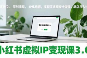 (17029期)小红书虚拟IP变现课3.0,赛道定位、原创流程、IP化运营,实现零违规安全变现,单店月入过万