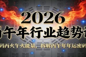 公众号付费文章:2026丙午年行业趋势课:解码丙火午火能量,拆解丙午年年运密码源