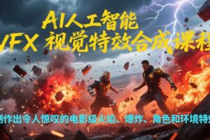 AI人工智能VFX视觉特效合成课程，制作出令人惊叹的电影级火焰、爆炸、角色和环境特效