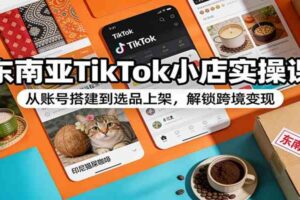东南亚TikTok小店实操课:从账号搭建到选品上架,解锁跨境变现