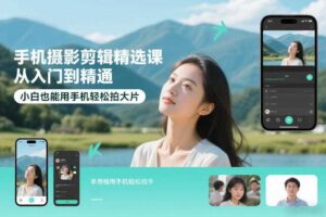 手机摄影剪辑精选课,从入门到精通,小白也能用手机轻松拍大片