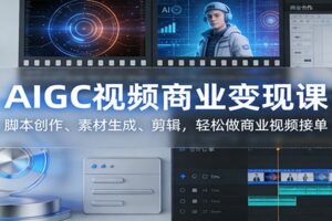 AIGC视频商业变现课:脚本创作、素材生成、剪辑,轻松做商业视频接单