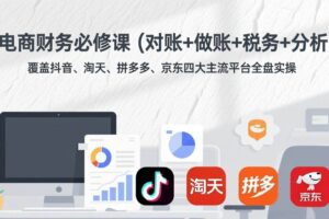 (17390期)电商财务必修课(对账+做账+税务+分析)覆盖抖音、淘天、拼多多、京东四大主流平台全盘实操