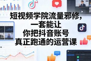 短视频学院流量邪修,一套能让你把抖音账号真正跑通的运营课