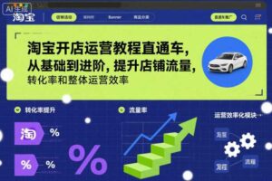 淘宝开店运营教程直通车，从基础到进阶，提升店铺流量，转化率和整体运营效率（更新26年3月24日）