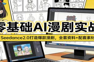 零基础AI漫剧实战:Seedance2.0打造爆款漫剧,全套资料+配套素材