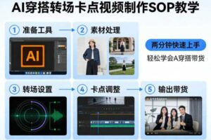 AI穿搭转场卡点视频制作SOP教学,两分钟快速上手,轻松学会AI穿搭带货