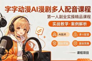 字字动漫AI漫剧多人配音课程,实战教学,案例解析