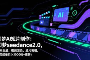 (17969期)即梦AI 短片制作(更新):即梦seedance2.0,脚本生成、视频渲染、成片剪辑,学完接单月入10000+
